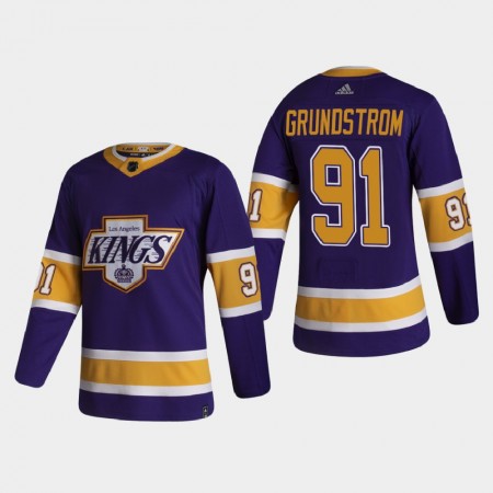 Los Angeles Kings Carl Grundstrom 91 2020-21 Reverse Retro Authentic Shirt - Mannen